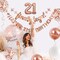 21st Birthday Banner Garland Foil Balloon 21 for 21 Birthday Decorations,Rose Gold (Banner 21)